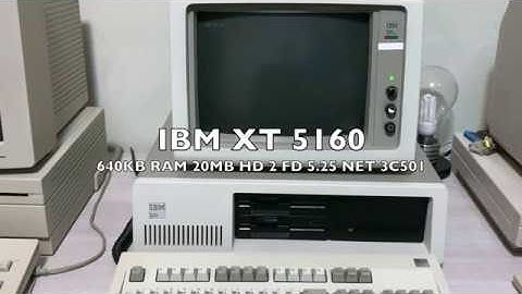 IBM XT 5160 with network card - Booting MSDOS  (Year 1985)