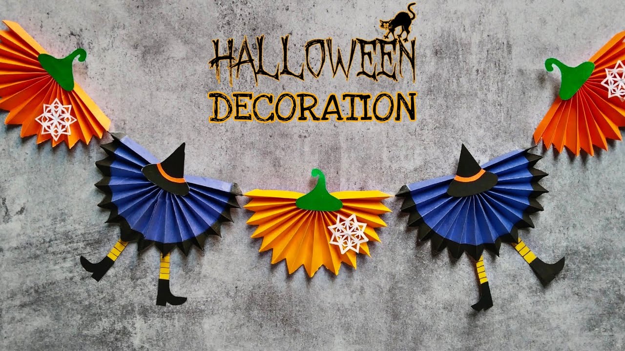 DIY Paper Garland Decoration For Halloween | Easy Spooky Home Decor ...