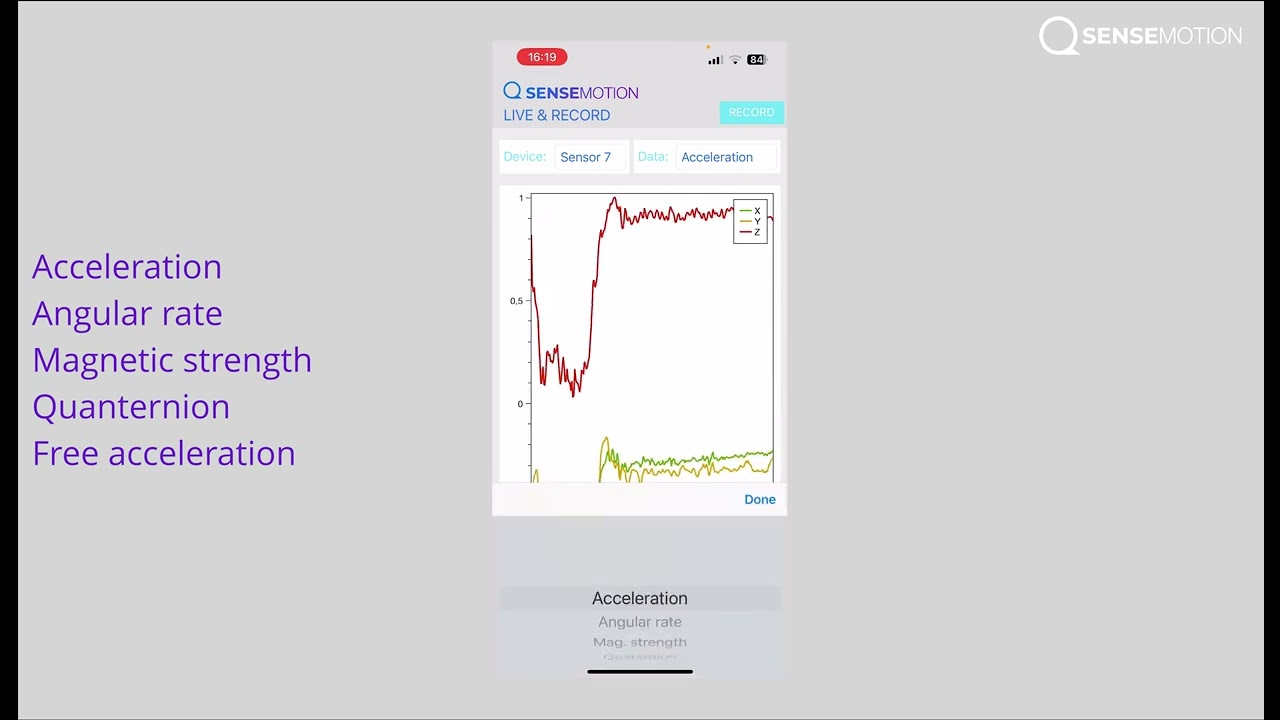 QSense Motion capture mobile demo app