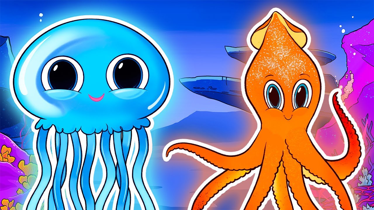 Glow in the Dark Animals for Toddlers! | Fish and Ocean Animal Sounds Song | Kids Learning Videos