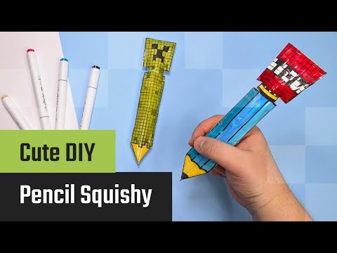 Minecraft Pencil Squishy ✏️ | DIY Soft Pen with Hidden Ink Refill Inside 🧨 Creeper & TNT Style!