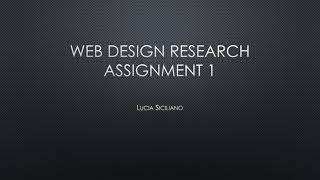 web design - assignment 1 - research