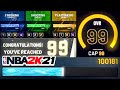 BEST WAY to HIT 99 OVERALL in 1 DAY in NBA 2K21 • BEST 99 OVERALL METHOD • 100K+ MYPOINTS PER GAME