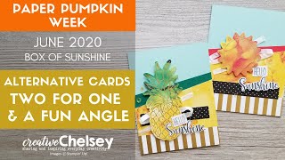 Two for One Alternative Cards with a Fun Angle | Paper Pumpkin Kit June 2020 - Box of Sunshine