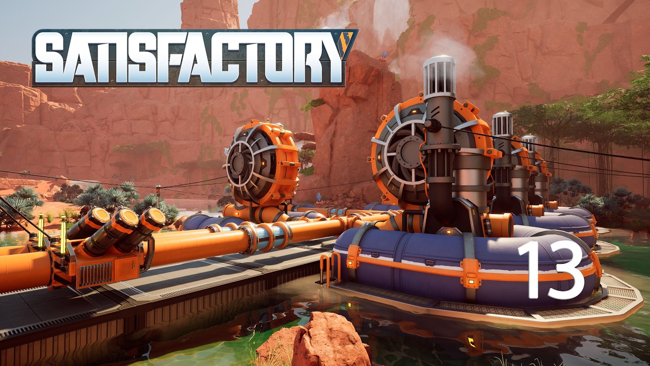 Satisfactory 1.0 МЕГАФАБРИКА 13 Базовое производство и тянем трубы c водой