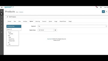 opencast 2.0 how to create new option for a product