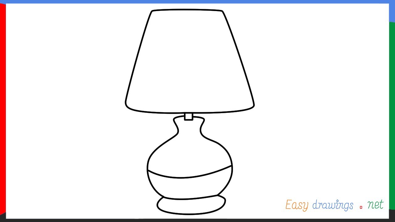 How to draw a Lamp step by for beginners - YouTube