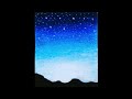 رسم بسيط للسماء و النجوم ليلا بالأقلام الملونة Painting Night Sky Full Of Stars 