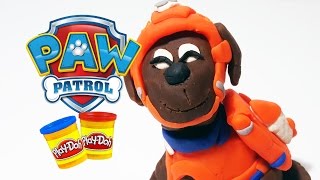 Paw Patrol Zuma Play Doh Plastilina With Little Animation Claymation Stop Motion Video