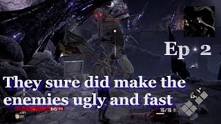 Code Vein gameplay on Ultra PC - Seting up the keys for keyboard - First Dungeon and elite enemies