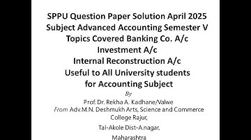 SPPU Question paper Solution  Advanced Accounting I Sem. V April 2025