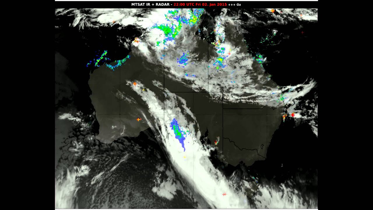 Australia - 2 months' loop of Lightning, Radar and Satellite