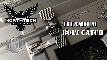 Northtech Defense Titanium “X” Bolt Catch DLC finish. This is the best bolt catch there is.