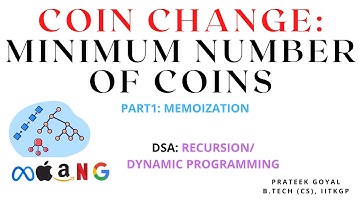 Coin Change: Minimum number of coins PART 1 | Memoization | Java | Recursion, Dynamic Programming