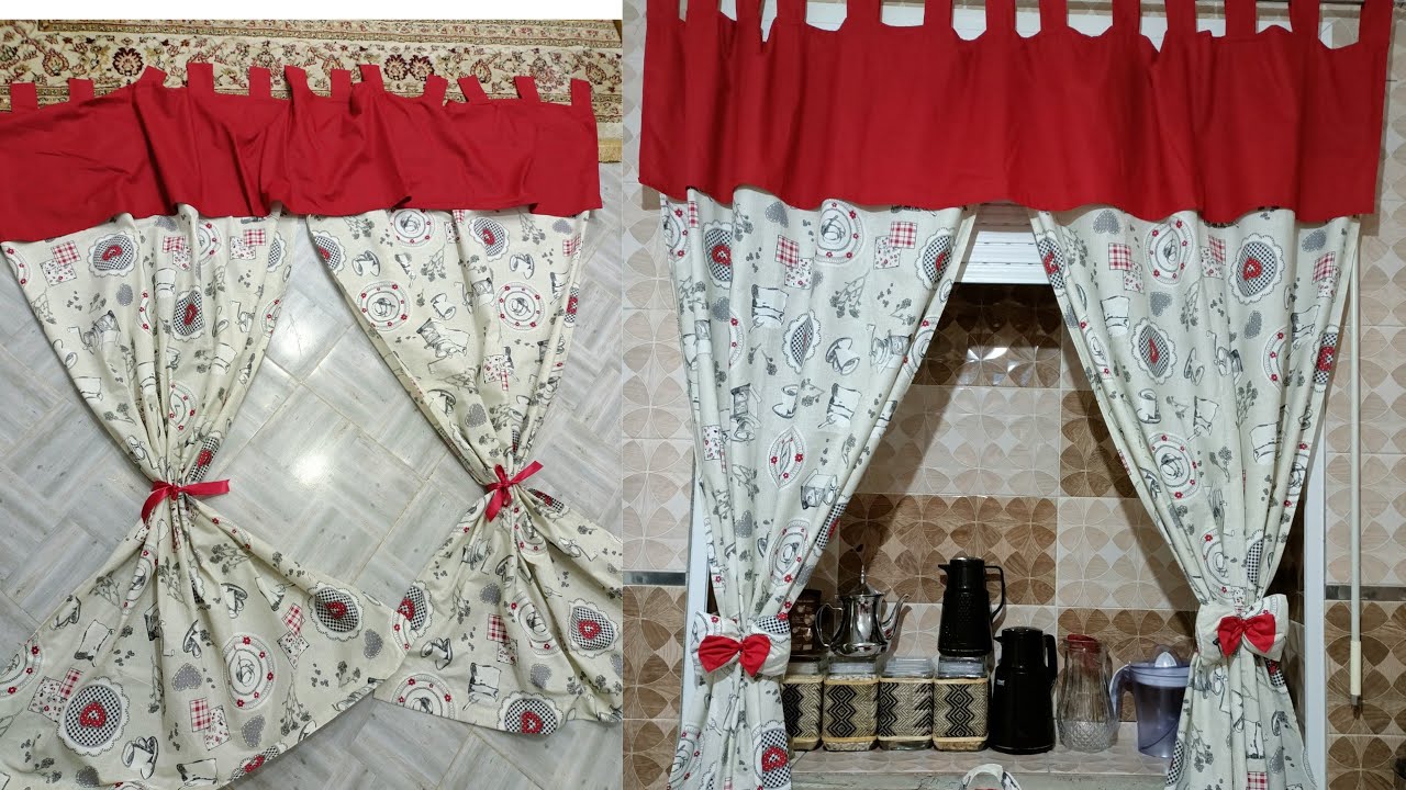 أكسيسوارات المطبخ:خياطة ريدو (ستار) للمطبخ بكل سهولة مع طريقة أخد المقاسات #raidou #diy #ideas