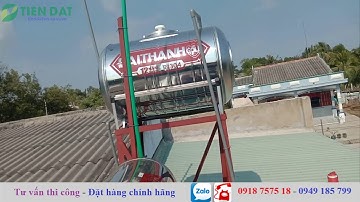 Lắp máy nước nóng năng lượng mặt trời trên mái tôn với Bồn nước inox