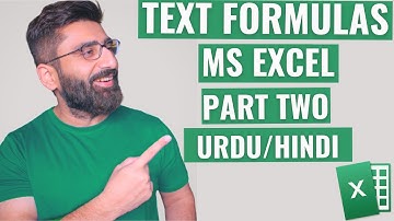 LEARN TEXT FORMULAS l MS EXCEL l URDU/HINDI l PART 2 l TOP 50 MS EXCEL FORMULAS