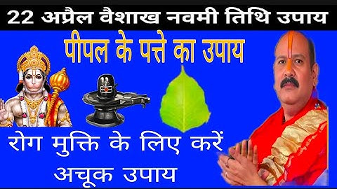 22 अप्रैल वैशाख मास की नवमी तिथि को करें रोग मुक्ति के लिए पीपल के पत्ते का उपाय#pradeepmishra #upay