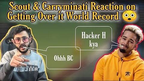 Scout & Carryminati Reaction on Getting Over it World Record 😱 || Getting Over it