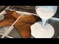 Epoxy Table Cow! Pouring the Root with Epoxy. Эпоксидный стол Корова! Заливка дуба эпоксидкой.