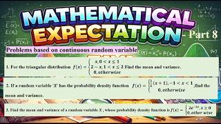 Mathematical expectation  8  ,   #problemwithsolution ,   please subscribe & share🙏