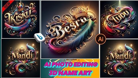 How To Create Multi Colour 3d Art Name Dp Ai Image // Bing Image Creator New Video||Santali Video