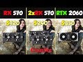 RX 570 vs RX 570 Crossfire vs RTX 2060