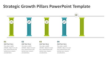 Strategic Growth Pillars PowerPoint Template | Pillars Slides | Kridha Graphics