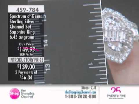 Sterling Silver Channel Set Sapphire Ring at The Shopping Channel 459784