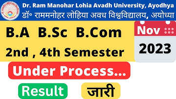 Rmlau BA BSc Bcom 2nd 4th 6th semester under process result declare 2023 | under process result 2023