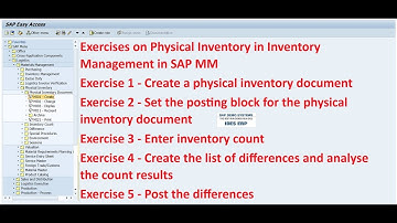 Practical Exercises on Physical Inventory in Inventory Management in SAP MM ECC6/S4 Hana