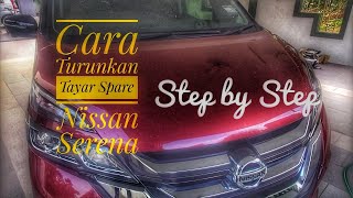 Cara Turunkan Tayar Spare Nissan Serena untuk tukar tayar #nissanserena #spare #mpv #C27