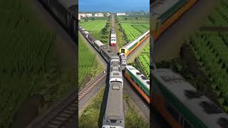5 Trains Crossing At Once Without Stopping Incredible Railway Moment