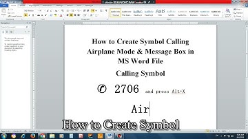 How to Create Symbol Calling Airplane Mode & Message Box in MS Word