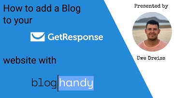 How to add a Blog to your GetResponse website with BlogHandy