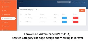 Laravel-5.8 Admin(Part-11 A) - Category list page design and creating table n viewing in laravel