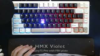 Rainy75 direct switch comparison (Kailh Snow Cocoa, JWK WOB, HMX Violet)