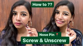 How to remove nose pin easily without pain #nosepins #screw