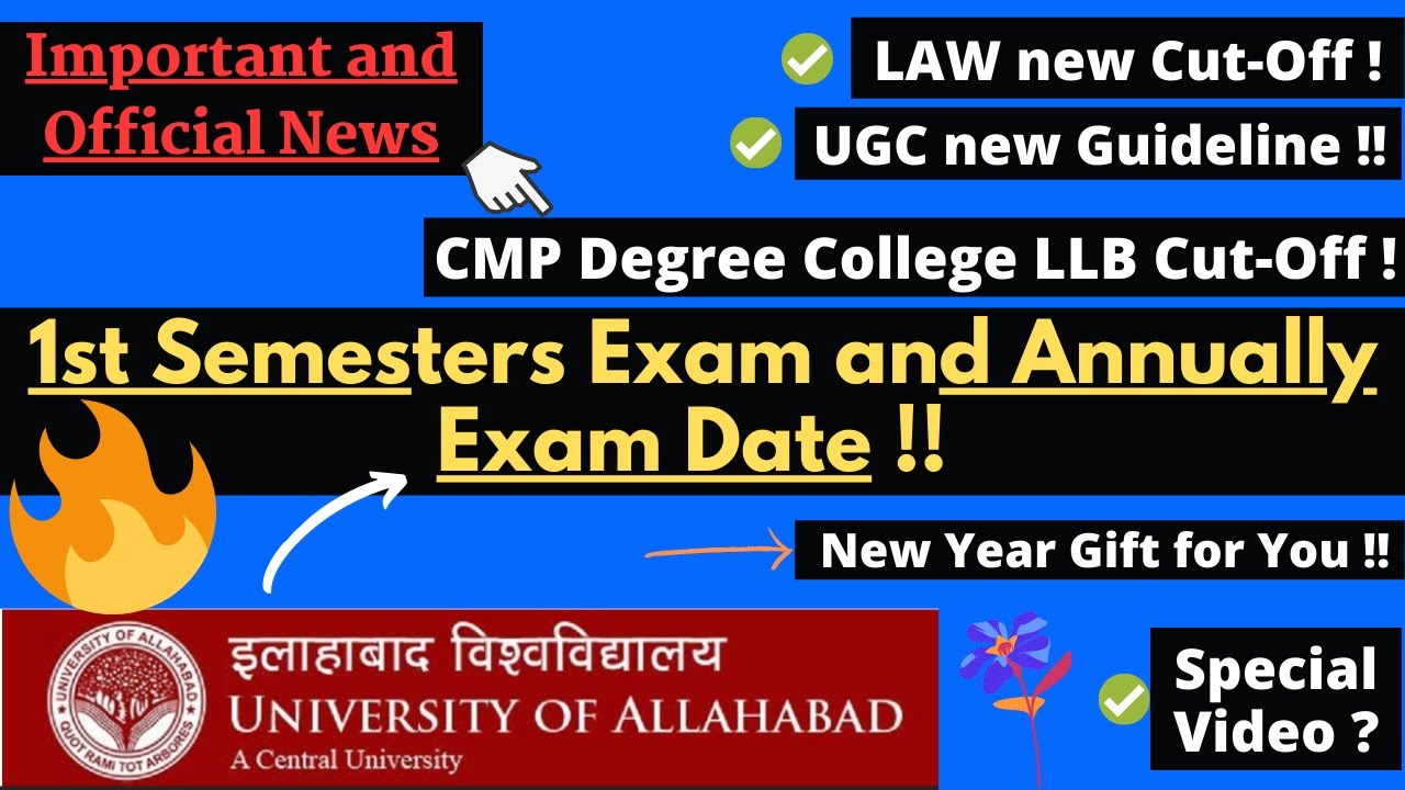 CMP LLB Cut-Off ! | 1st Semester Exam for new student's ! | Latest Update of AU  
