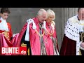 König Charles III. &amp; Königin Camilla - Im &quot;Mantel des Ordens&quot; ziehen sie alle Blicke auf sich