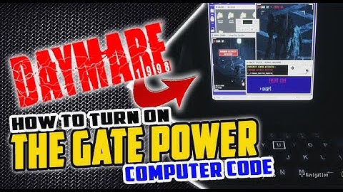 Daymare 1998 - Chapter 5 - Turn On the Gate Power (Radio Tower Computer Code)