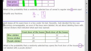 Probability and Frequency Tables