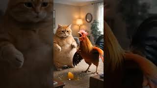 🐱 The Orange Cat Chased a Turtle and a Rooster 😨🌲