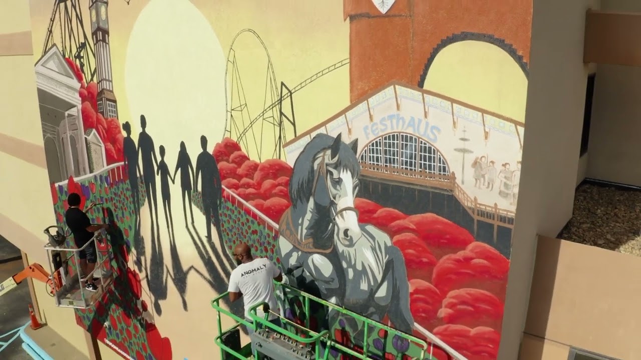 Atrium Hotel x Busch Gardens Mural Drone Footage