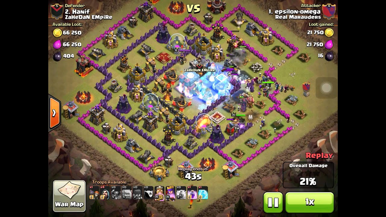 Clash of clans - WAR ATTACK | TH10 | STRONG DEF' WEAK WALLS