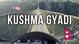 34. Riding KUSHMA GYADI suspension bridge in Nepal | Round the World on a Fireblade