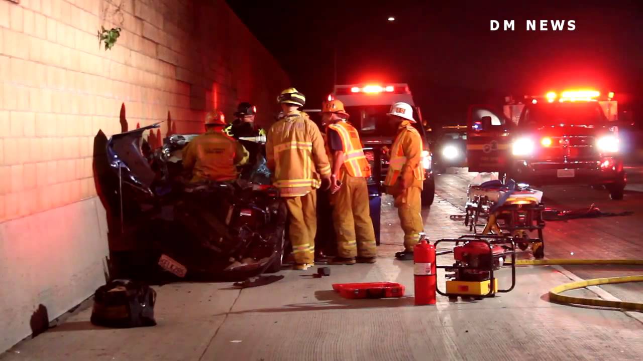 Car Crashes Into Back of Truck HACIENDA HEIGHTS, CA YouTube