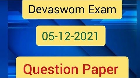 DEVASWOM BOARD - L.D.CLERK/Jr DEVASWOM OFFICER/DEVASWOM ASSISTANT Exam