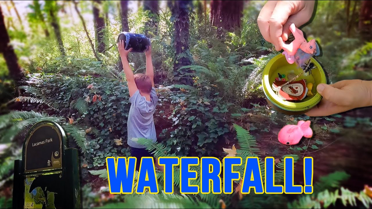 2 GEOCACHES, WATERFALL, and WOOLY BEAR on the Lacamas Creek Trail in