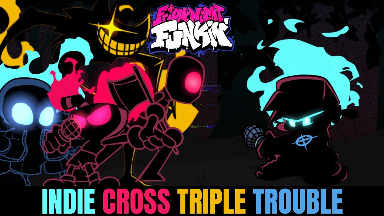 Indie Cross Nightmare Trio Parts [Friday Night Funkin'] [Modding